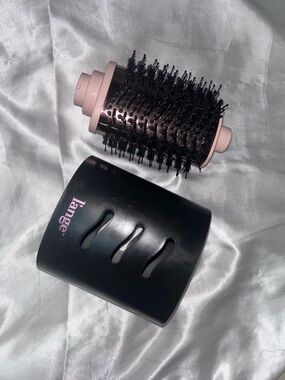 Lange Pink and Black Round Brush Attachment with Ventilated Barrel